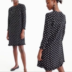 J.Crew Collection 100% Silk Star Print Black Dress